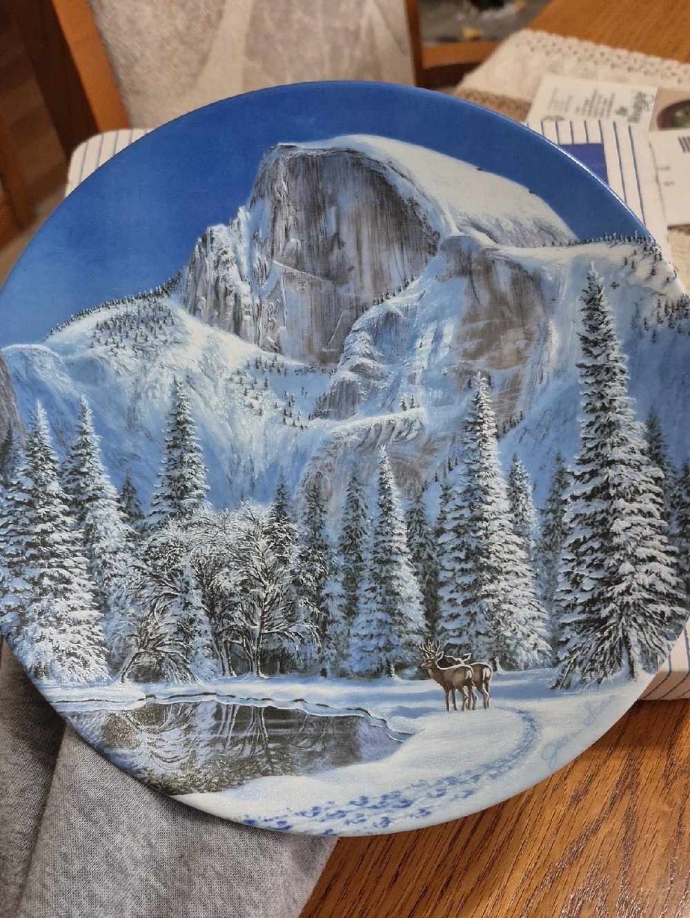 W. S. George Collectible Plate " Blue Snow At Half Dome" 1990 By Jean Sias